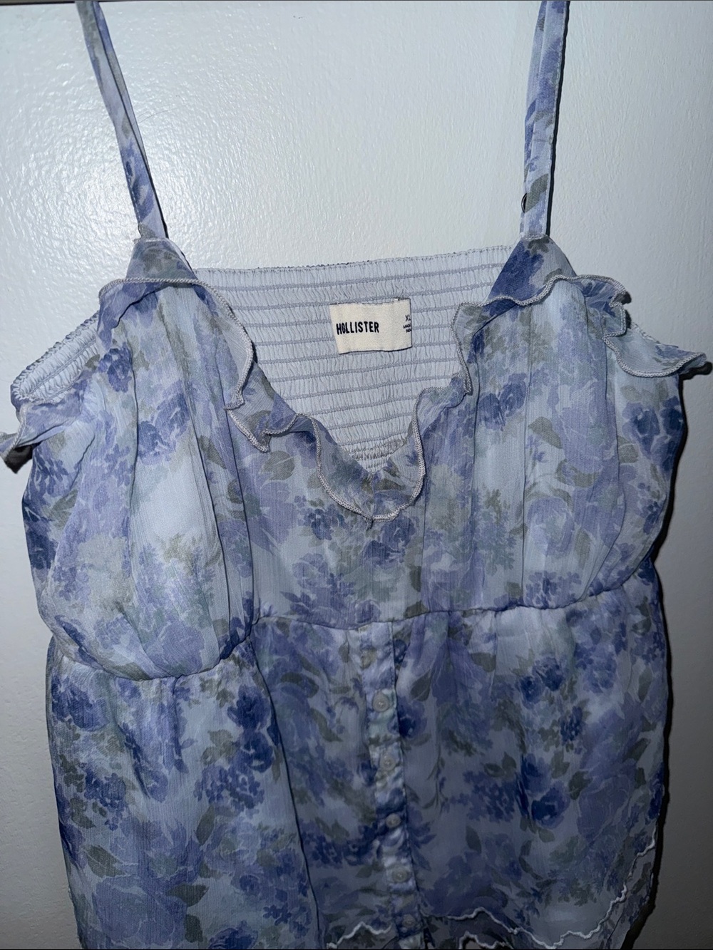 Hollister Lavender Floral Spaghetti Strap Top